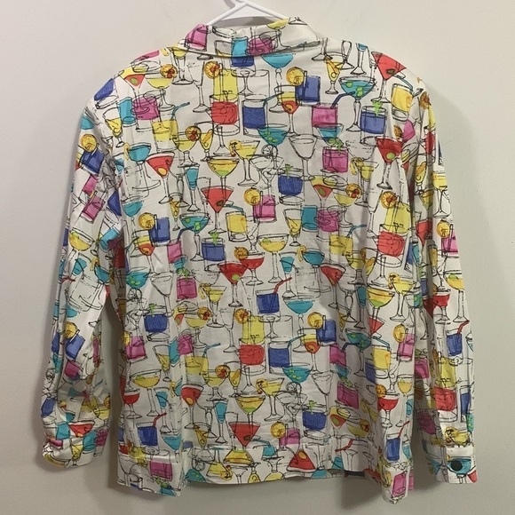 Vikki Vi button up jacket Drink theme (again!) Size 1X, May be new - Picture 5 of 8